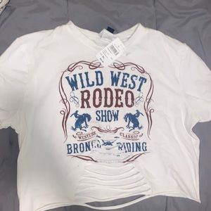 Windsor white wild west ripped t-shirt